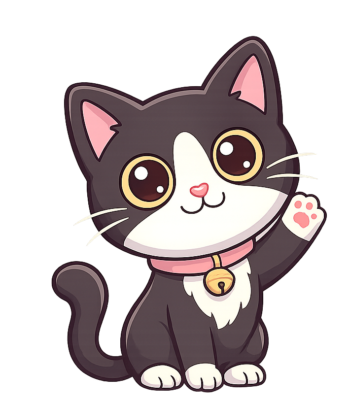 Cookie mascot waving